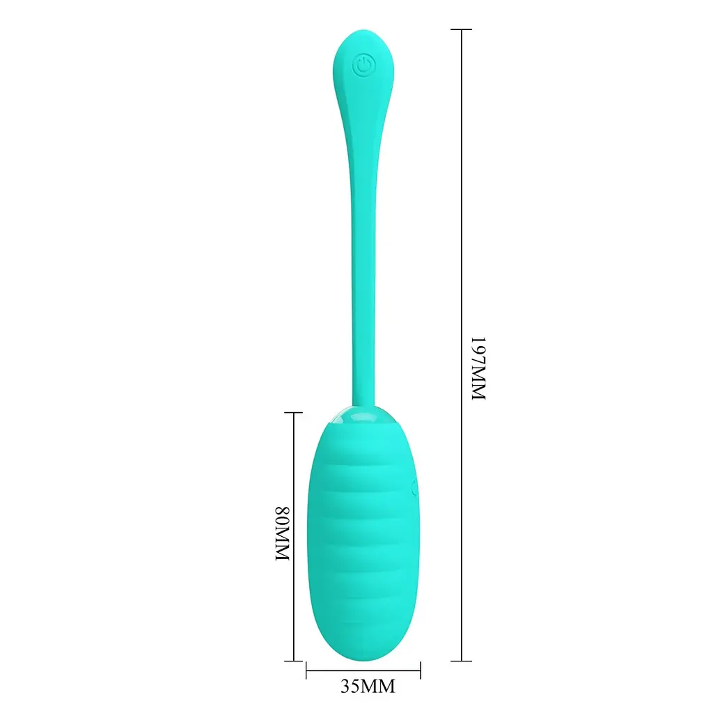 Віброяйце Pretty Love Kirk Super Soft Silicone 19.7 см бірюзовий - фото 7