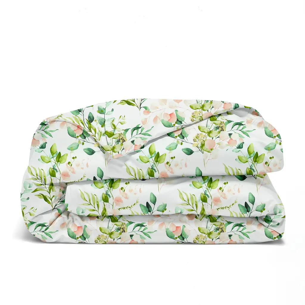Комплект постільної білизни Cosas полуторний без простирадла FLORAL LEAVES 160 x 220 см (FoliageGreenBudRose_160_2) - фото 4