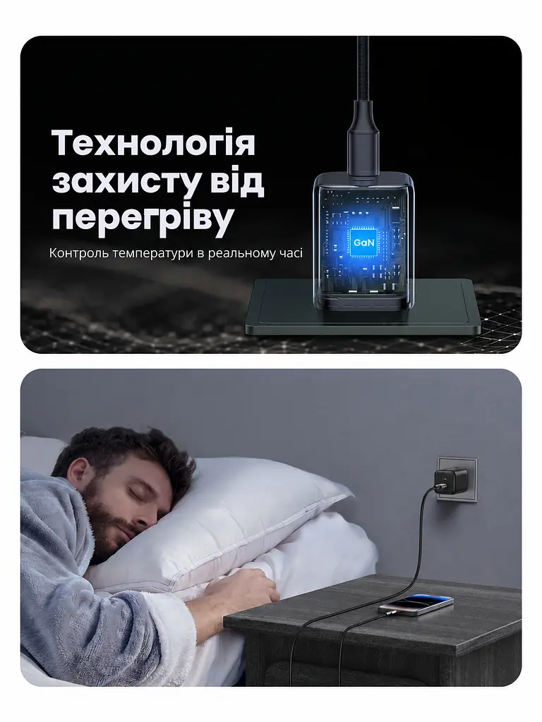 Мережевий зарядний пристрій UGREEN X526 2 порти USB-C до 45 Вт сумарно 45 Вт чорний (65058) - фото 6