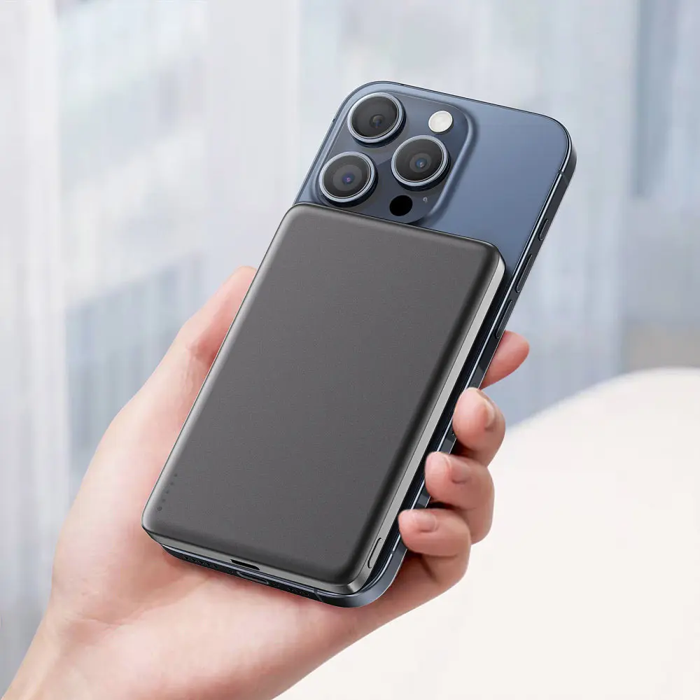 Портативний акумулятор - бездротове зарядне Acefast M8 Magnetic Wireless 5000mAh 18W QI 7.5W Чорний - фото 6