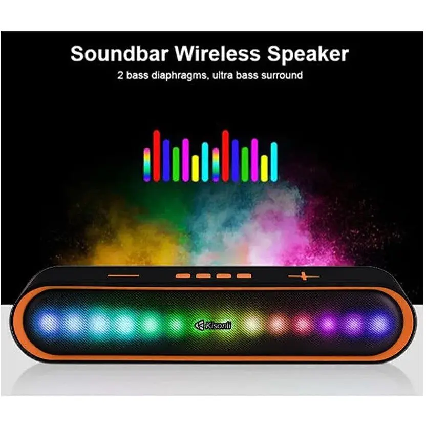 Портативна колонка ретро Kisonli LED915 Bluetooth 1200mAh 10 Вт Black - фото 2