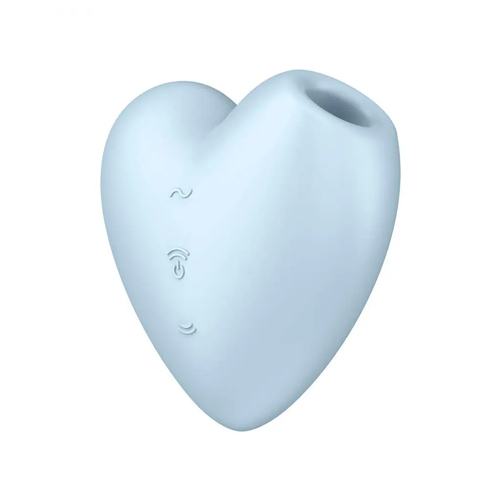 Вакуумный стимулятор клитора с вибрацией Satisfyer Cutie Heart голубой - фото 2