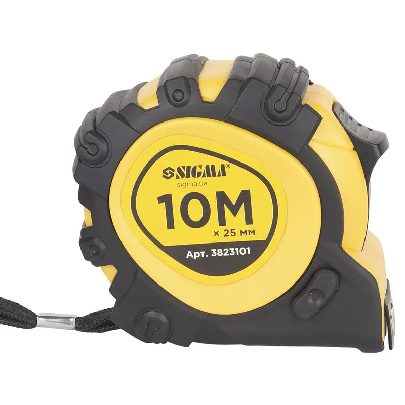 Рулетка магнітна фіксатор + гальмо 10м×25мм SIGMA (3823101) - фото 3
