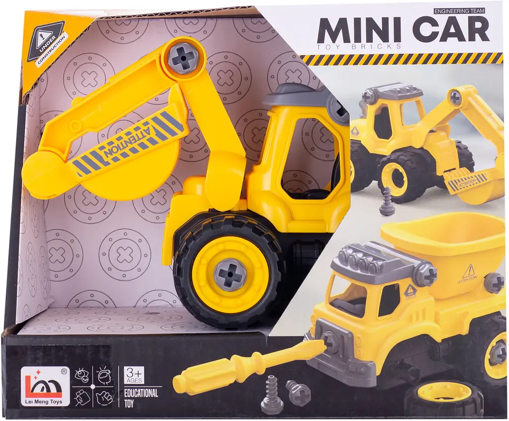 Конструктор DIY Spatial Creativity Экскаватор LM9011, желтый (CJ-1614166) - фото 4