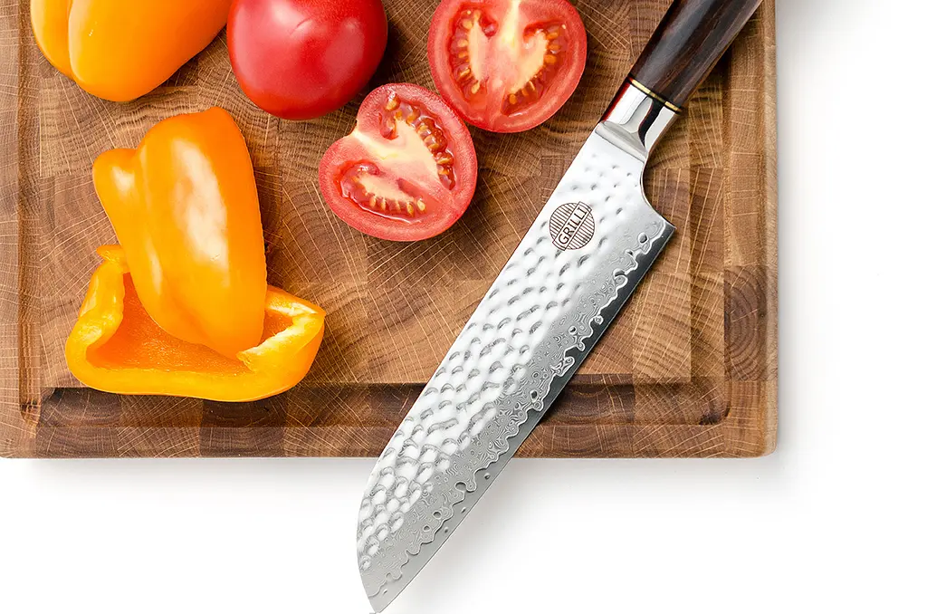 Профессиональный нож из дамасской стали Santoku 18 см GRILLI (88871) - фото 8
