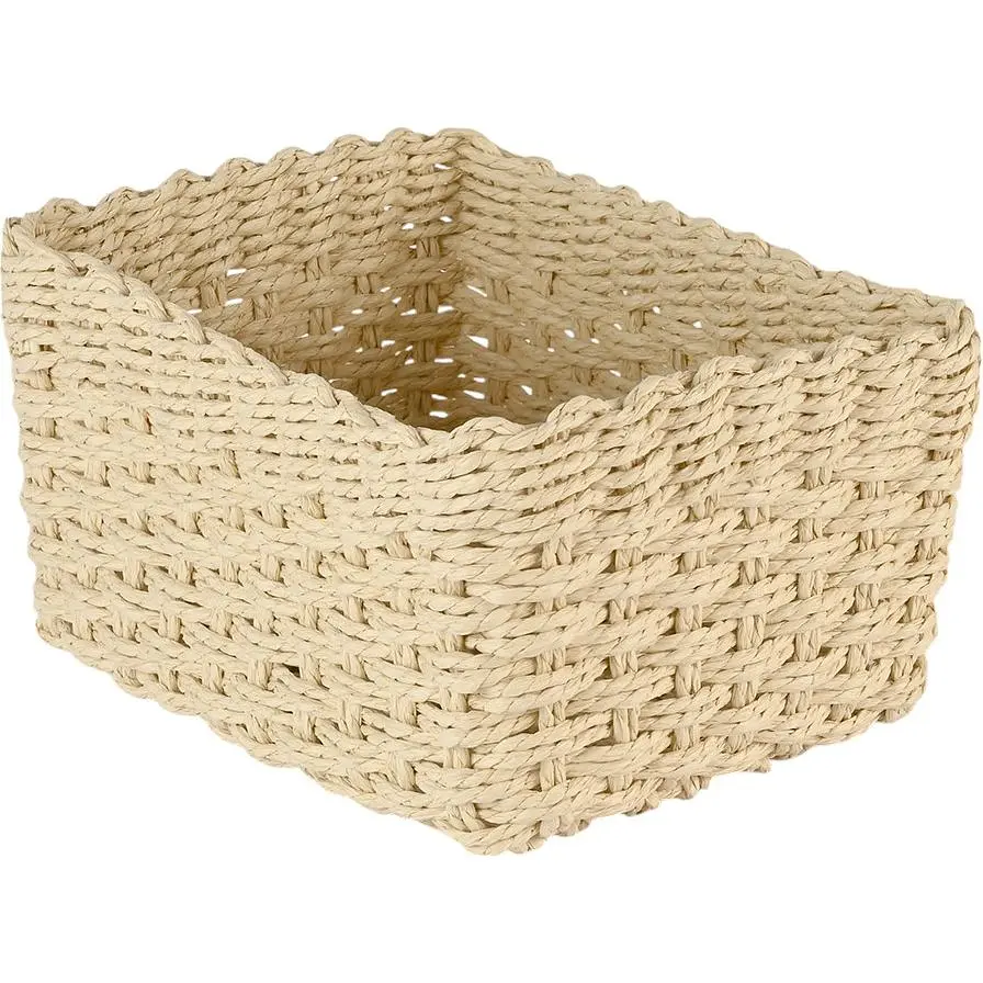 Кошик плетений МВМ My Home (MVM) TH-34 M 25х19х13 см бежевий (TH-34 M BEIGE)
