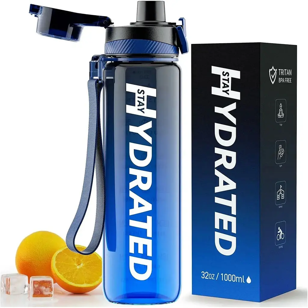 Пляшка для води Hydrated Water Bottle 1000 мл Tritan Blue Gray - фото 2