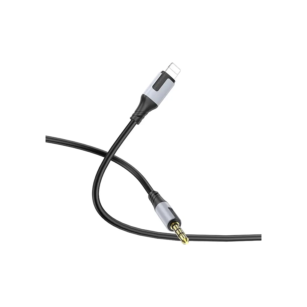 Кабель мультимедійний Lightning to 3.5mm M 1.0m BL19 black BOROFONE (6941991108327) - фото 2