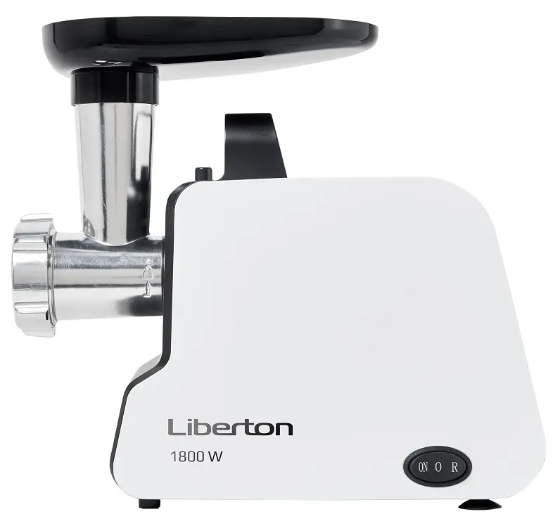 Мясорубка Liberton LMG-18S01, White/Black, 1800W, продуктивність 1.2кг/хв, диски для подрібнення 3/5/7мм, насадка для ковбасок/«кеббе», металевий шнек, реверс, захист від перегріву - фото 2