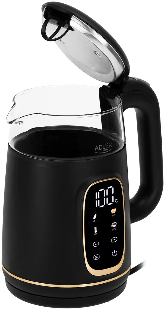 Електрочайник Adler AD 1305 black gold 1850-2200Вт/1.7л/скло/встановлення температури/(AD1305BG) - фото 10
