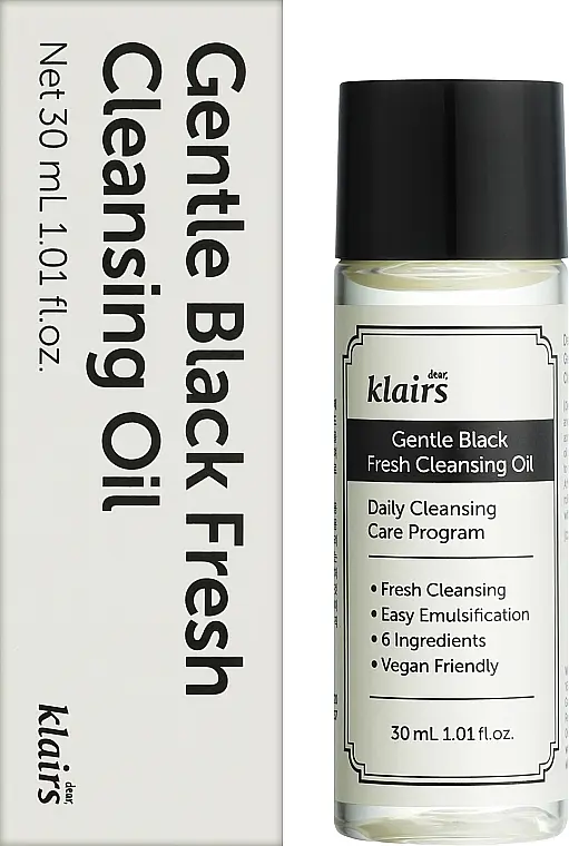 Зволожуюча гідрофільна олія Klairs Gentle Black Fresh Cleansing Oil 30 мл - фото 2