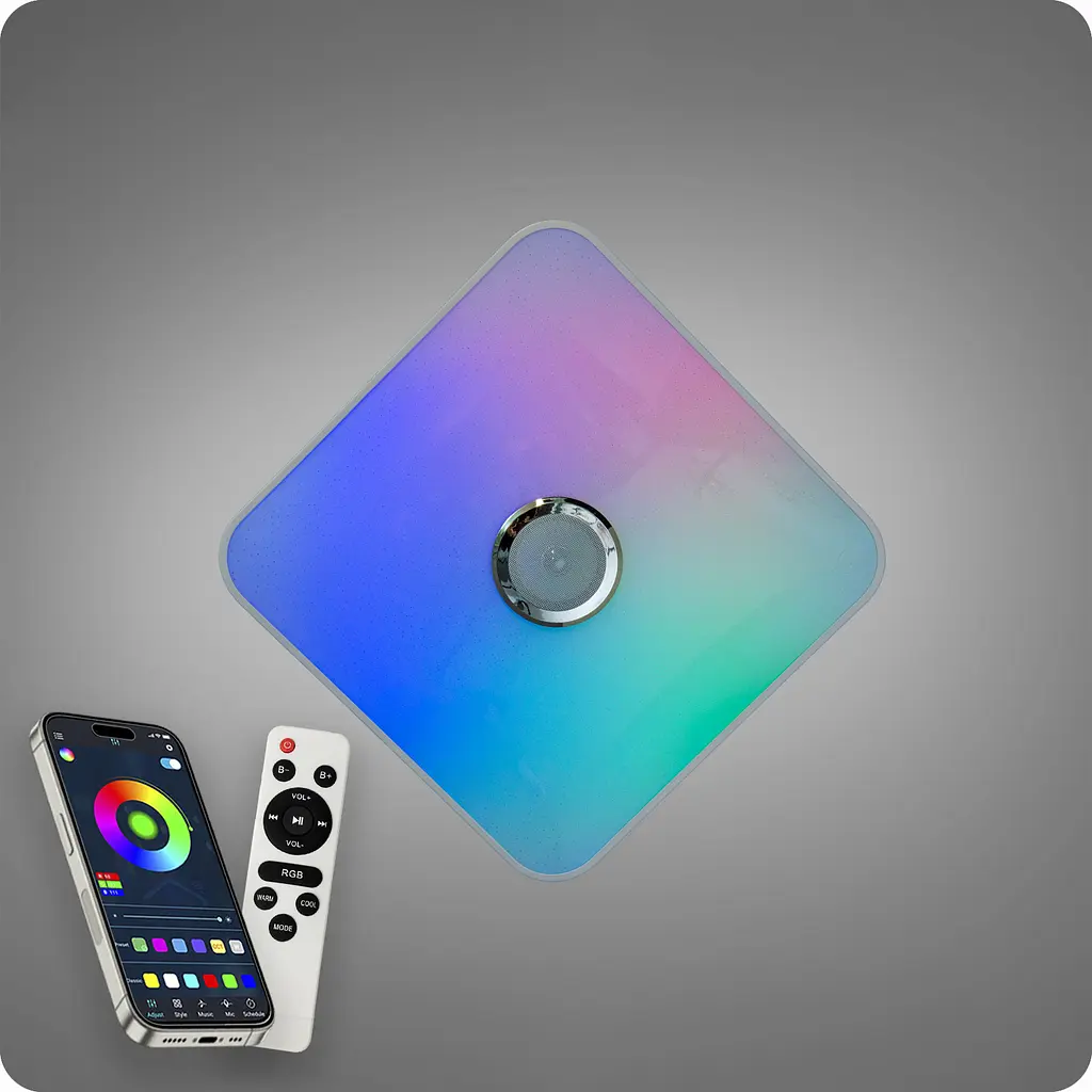 Люстра світлодіодна 517 Dlight RGB з пультом і колонкою 80Вт Білий (02164) - фото 9