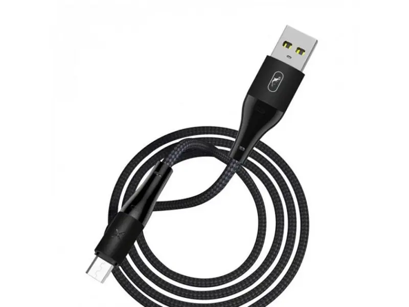 Кабель SkyDolphin S49V LED Aluminium Alloy USB - microUSB 1м, Black (USB-000571)