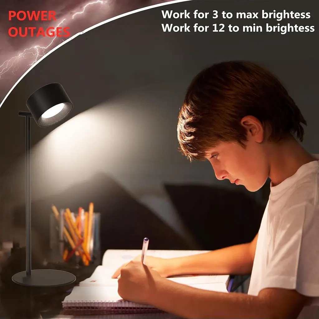 Настільна лампа Feallive, світлодіодна, акумуляторна, багатофункціональна, з сенсорним керуванням, регульованою яскравістю - фото 6