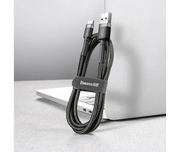 Кабель Baseus Cafule Cable USB for Type-C 3A 1 м Gray/Black (CATKLF-BG1) - фото 8