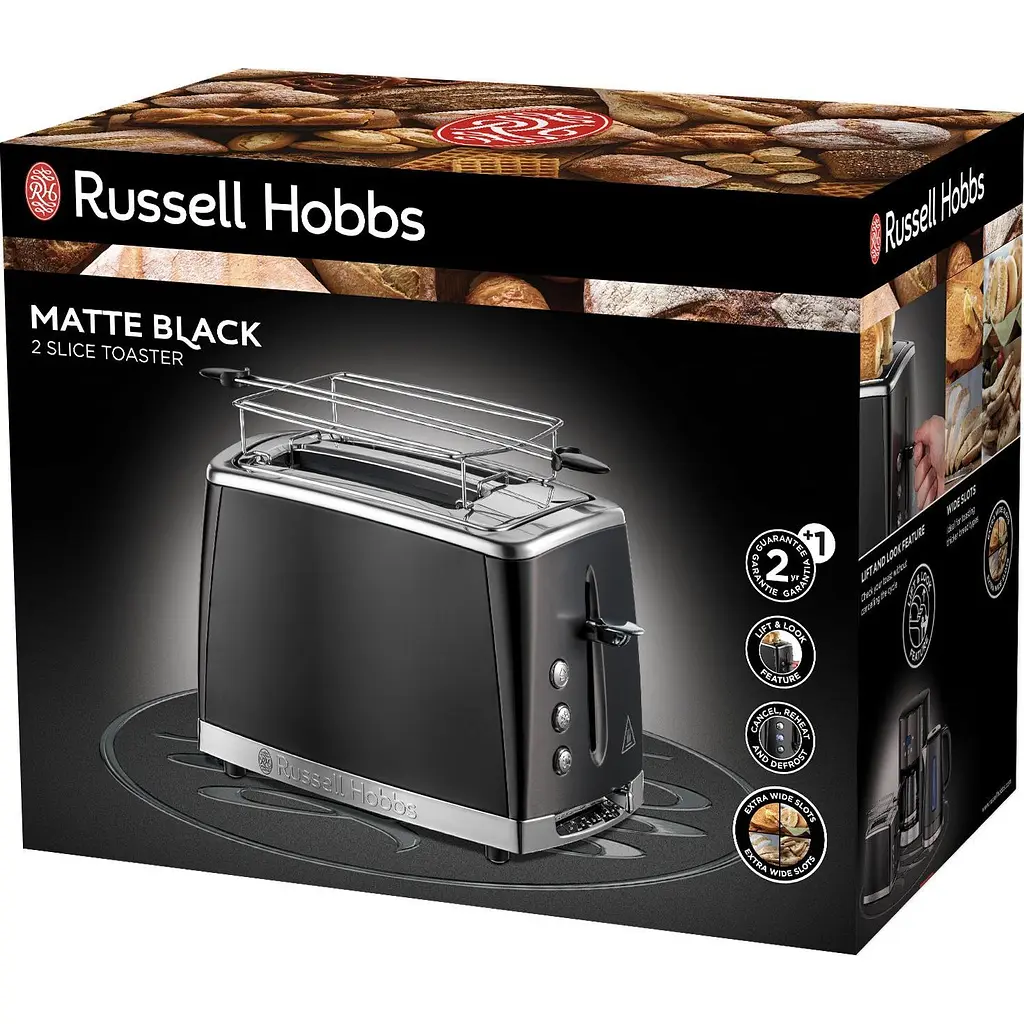 Тостер Russell Hobbs Matte Black 2 Slice 1550 Вт чорний (26150-56) - фото 2