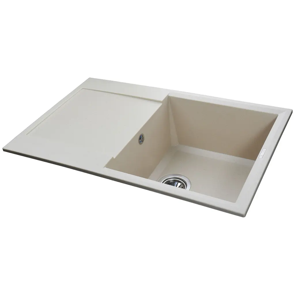Гранитная мойка Globus Lux Komo слоновая кость 790х500 - фото 2