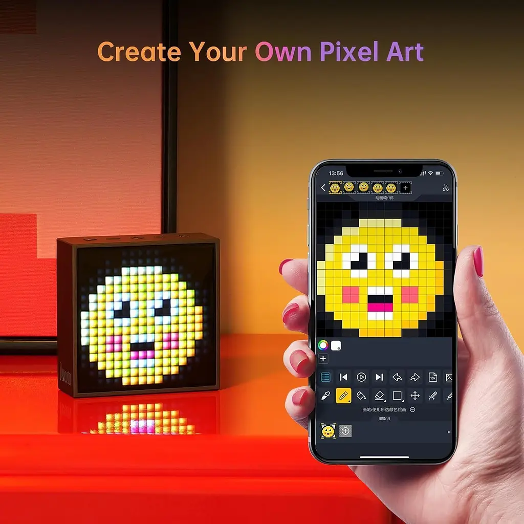 Портативна акустика Divoom Timebox-Evo Pixel Art Black (840500101766) [161505] - фото 11