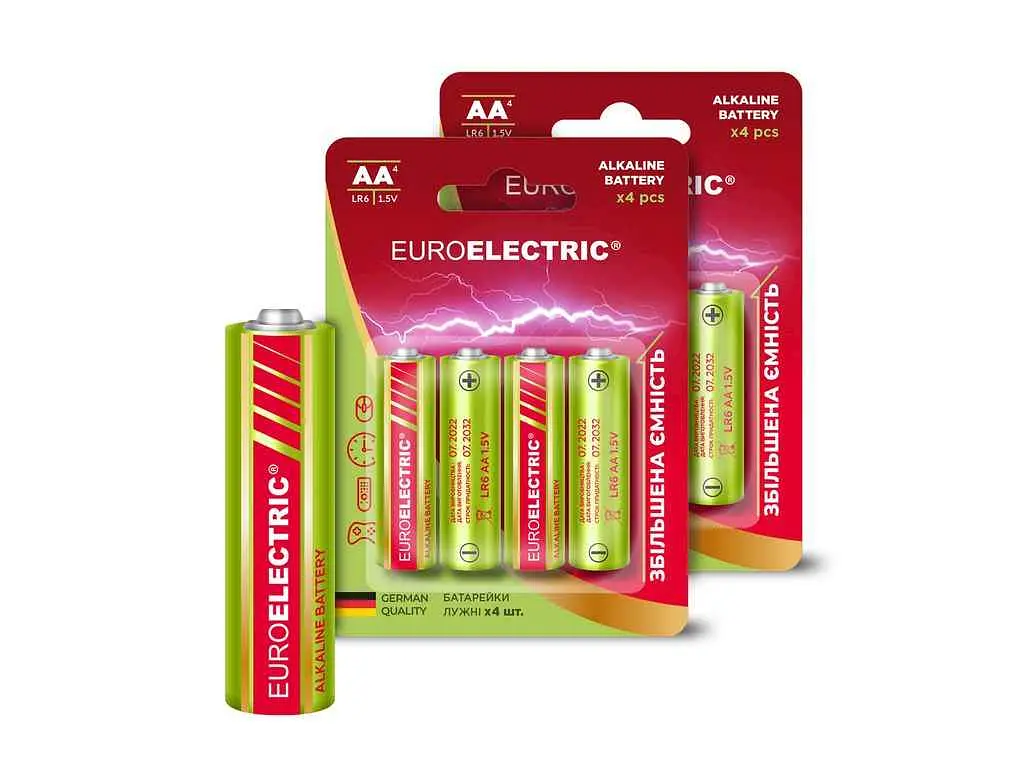 Батарейка лужна EUROELECTRIC LR6/AA 4шт 1,5V PE blister - фото 4