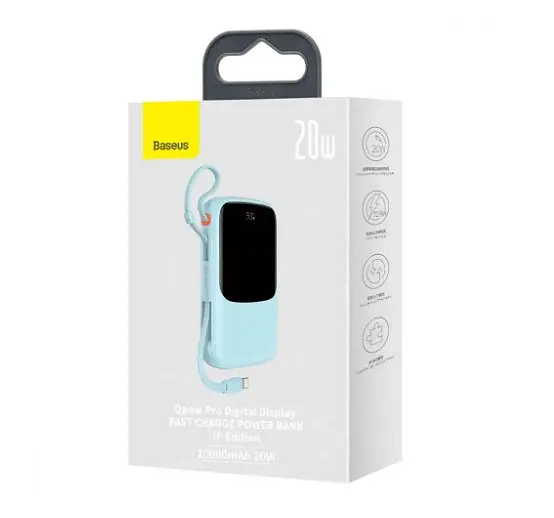Зовнішній акумулятор Baseus Qpow Digital Display 10000 mAh 15 W iP Edition Blue PPQD050103 - фото 5