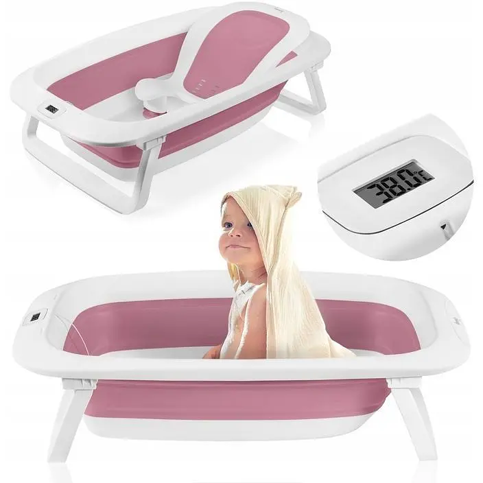 Складана ванна Lionelo Baby Bubble з термометром Pink Magnolia (LOC-BABY BUBBLE PINK MAGNOLIA) - фото 2