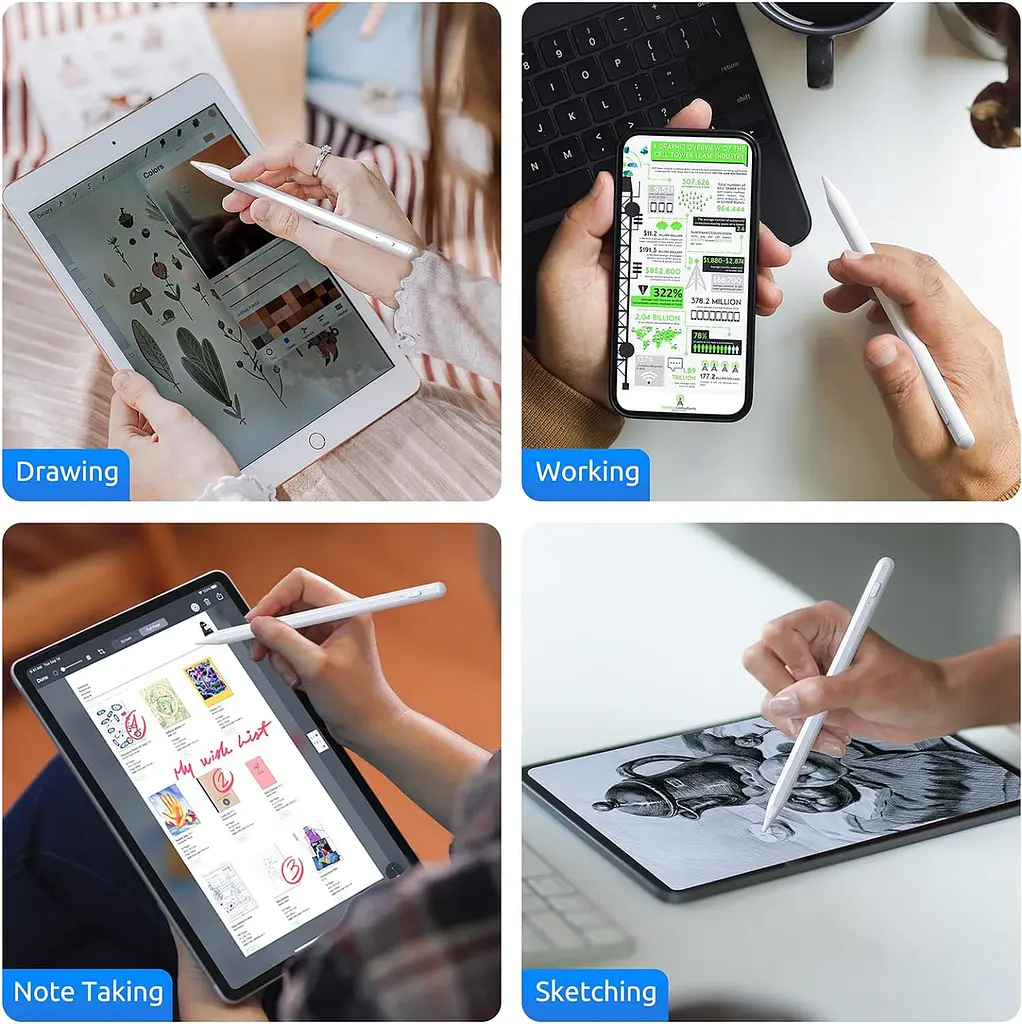 Стилус Zspeed 6Gn, сумісний з iPad Apple, стилус для сенсорного екрану, ємнісний стилус, що перезаряджається - фото 7