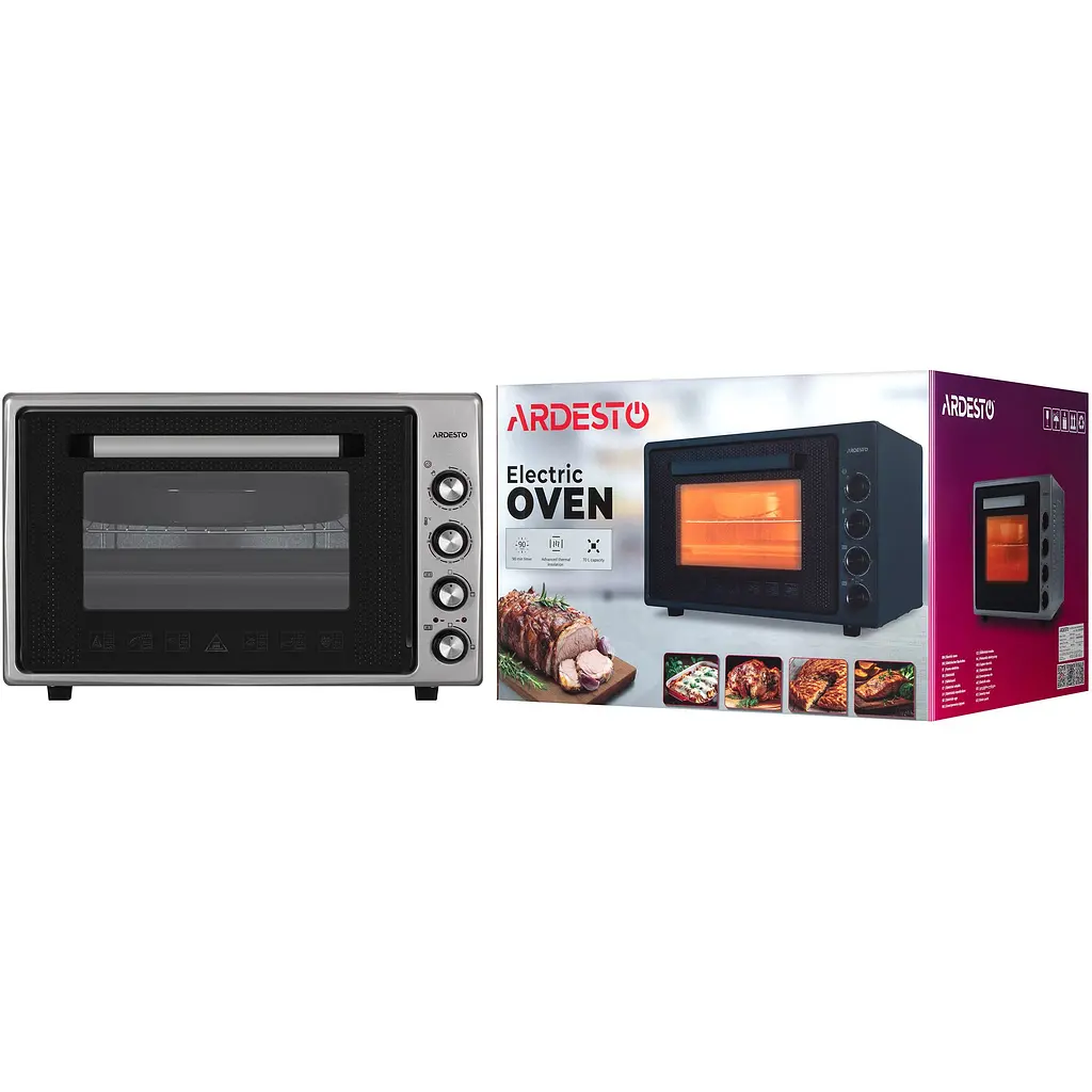 Печь электрическая Ardesto 70 л, 2000 Вт, механич., двойное стекло, серый - фото 12