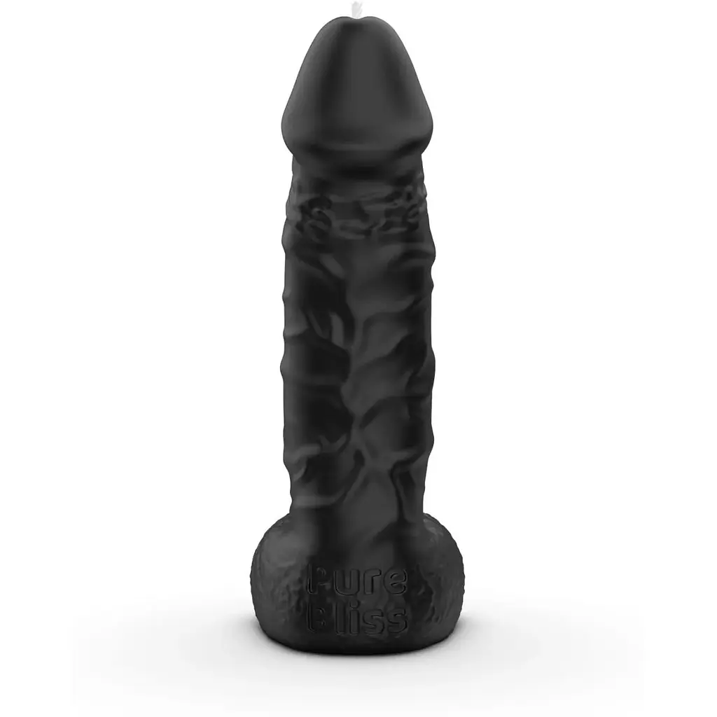 Свеча в виде члена Pure Bliss Mini Black 15 см - фото 2