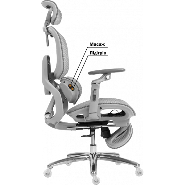 Офісне крісло GT Racer (B-816 White/Gray) - фото 10