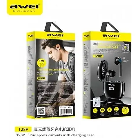 Навушники Awei T28P TWS Bluetooth IPX6 BT5.1, 35/500 mAh 6 Hours 000007206-up - фото 2