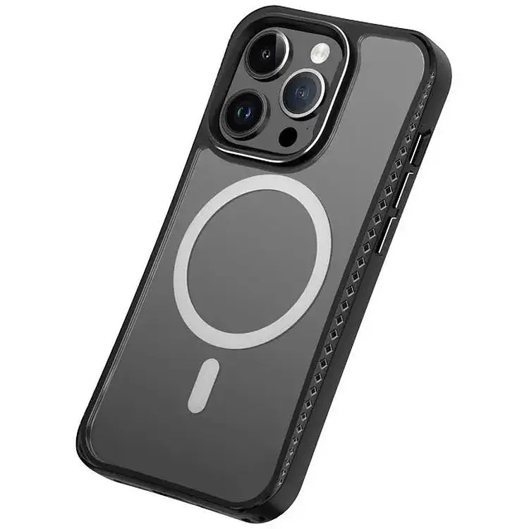 Чохол Vokamo MagSafe для iPhone 15 Pro Max з магнітом Ice Glass Black - фото 2