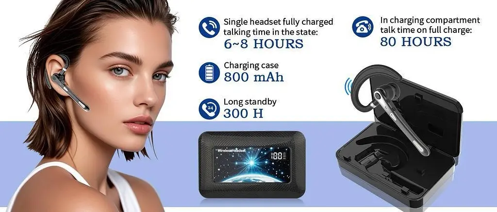 Професійна Bluetooth-гарнітура C1 Pro чорний - фото 5