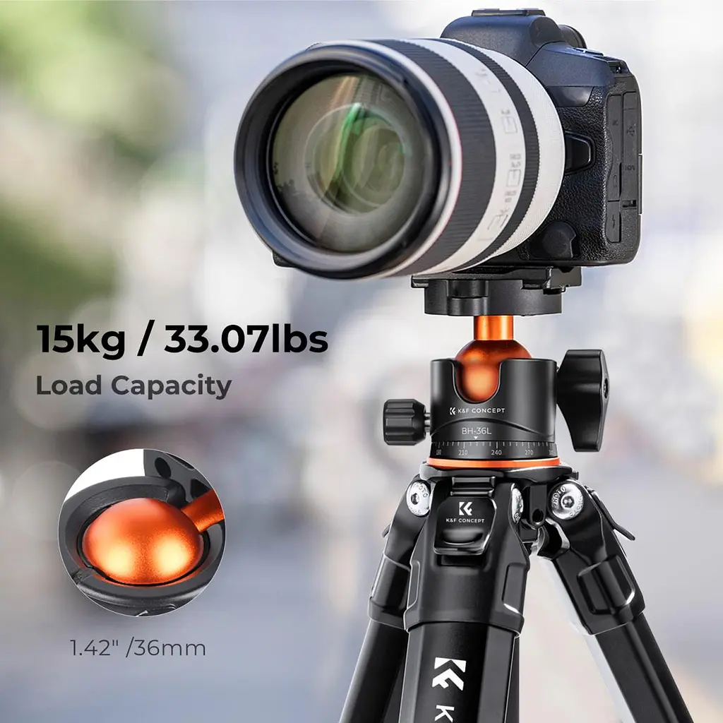 Штатив K&F Concept M1+BH-35L (KF09.105V1) для фото та відео, Чорний - фото 4