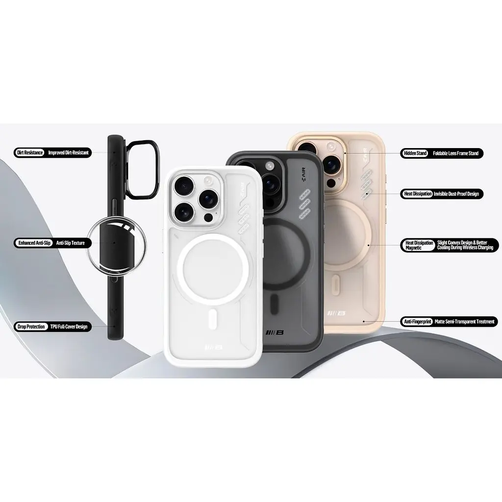 Чохол Blueo Frosted Heat Dissipation with MagSafe для Apple iPhone 16 Pro Black [132552] - фото 6