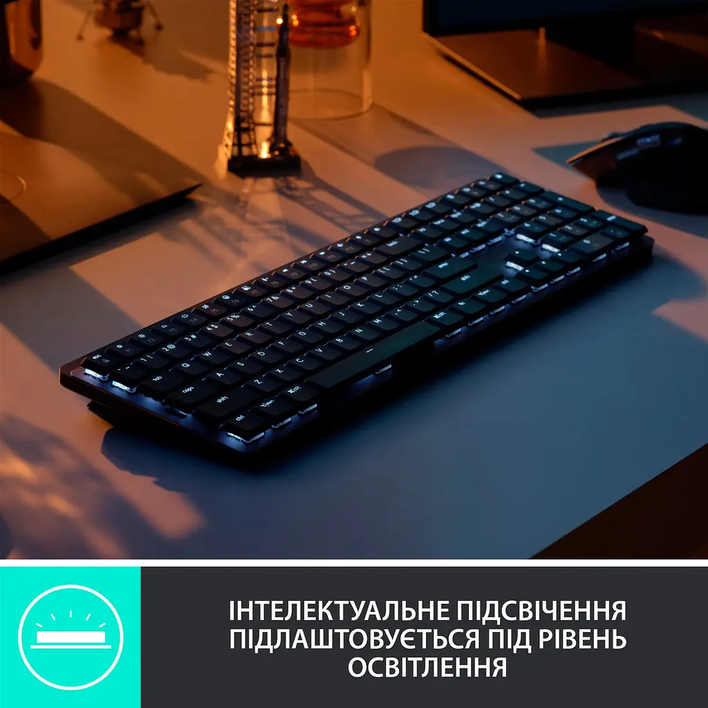Клавіатура Logitech MX Mechanical Wireless Illuminated Performance Graphite Clicky (920-010759) [81158] - фото 6