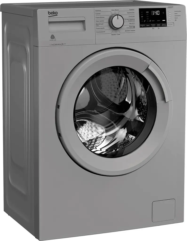 Пральна машина Beko з фронтальним завантаженням WUE7512XSS, 7кг, 1000, A+++, 45см, Дисплей, Білий (WUE7512XSS) - фото 2