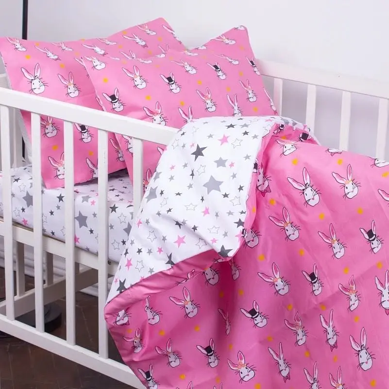 Наволочка MirSon Kids Time 17-0528 Bunnies pink Бязь різнокольорова - фото 3