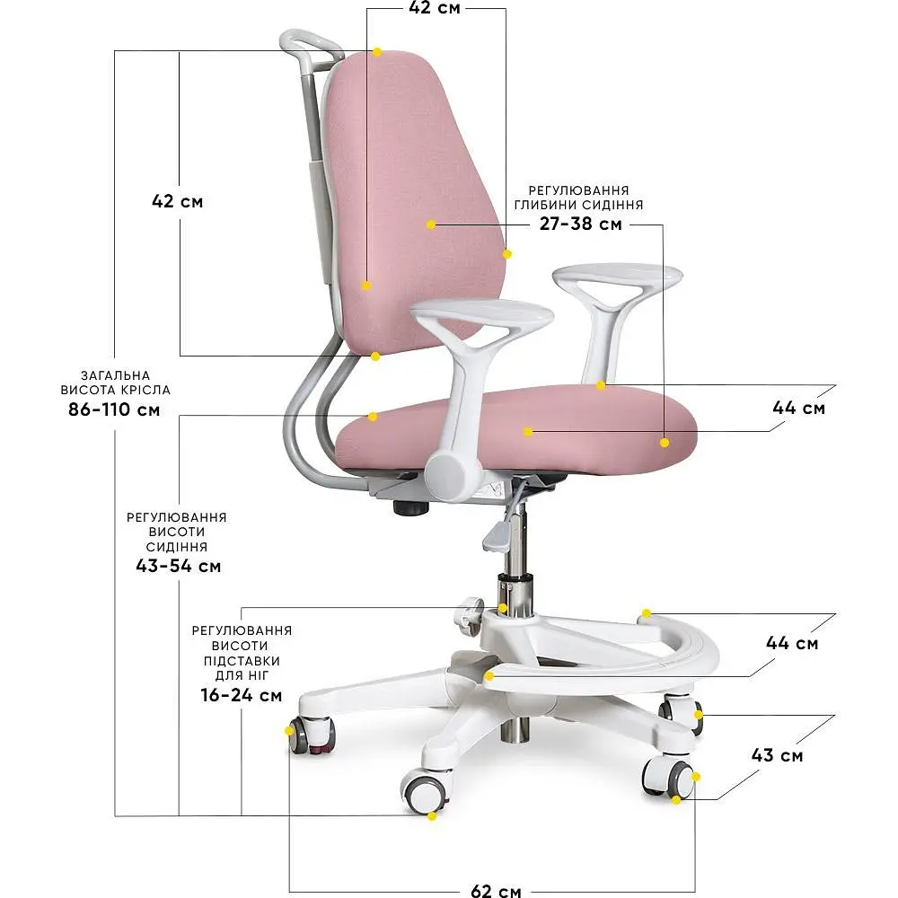 Детское кресло Evo-Kids Mio Ergo Dark Pink (Y-507 DP)  - фото 2