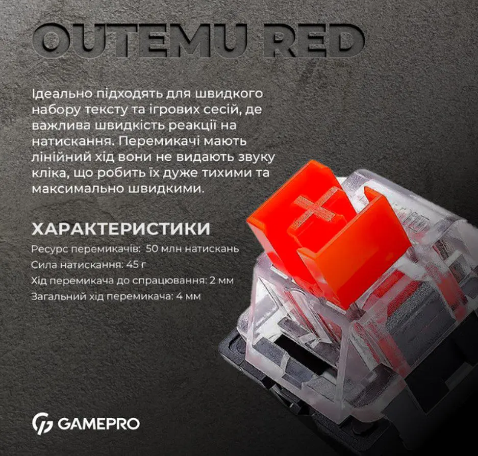 Механічна ігрова клавіатура GamePro GPMK-18 Red Switch Hot-Swap TKL RGB White - фото 6