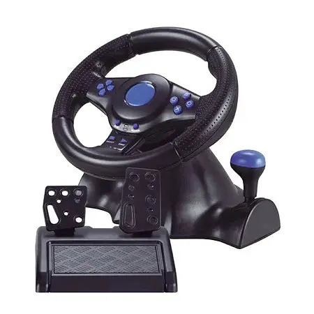 Ігрове кермо з педалями Vibration Steering wheel для пк, PS2, PS3, PC - фото 2