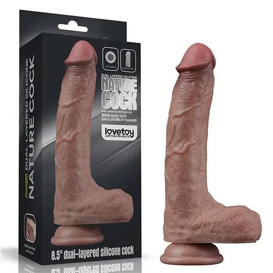Реалістичний фалоімітатор LoveToy Dual-Layered Silicone Cock #2, 21.5 см - фото 7