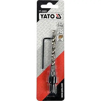 Сверло конфирматное по дереву YATO Ø= 7/10мм, хвостовик Ø= 8мм, с 6-гранным ключом (YT-33023) - фото 3