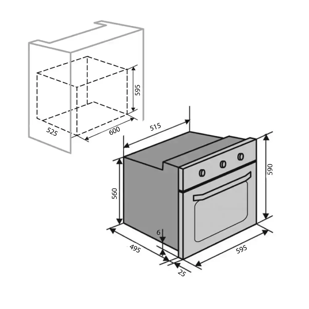 Духова вбудована шафа Ventolux EO60MT-6K BK - фото 7