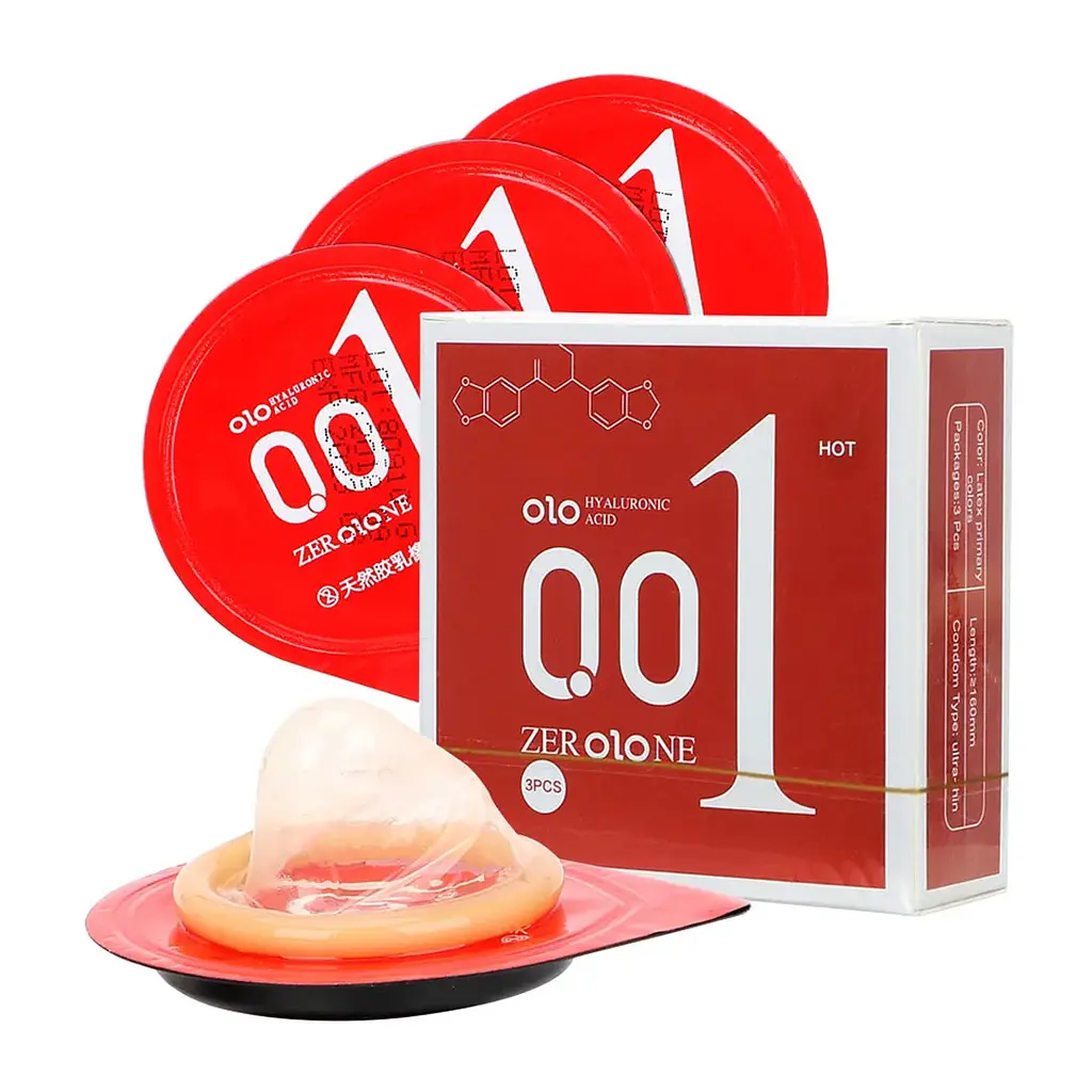 Презервативи OLO 001 (3 штуки) Babydoll Універсальний.. Червоний 7001-1 - фото 3