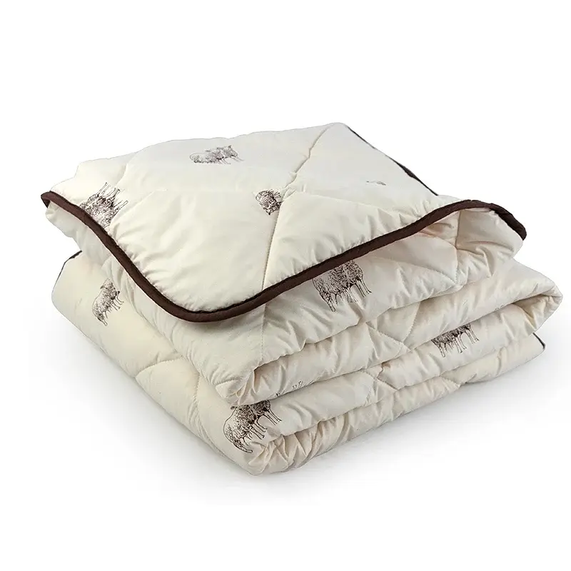 Вовняна зимова ковдра Руно Soft Sheep 140х205 см бежева - фото 3