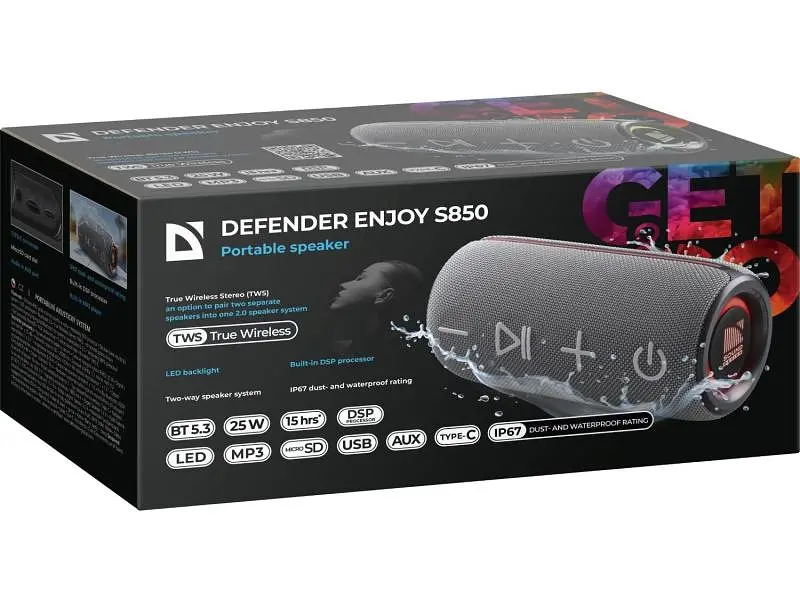 Портативна колонка Defender Enjoy S850 Black (65851) - фото 8
