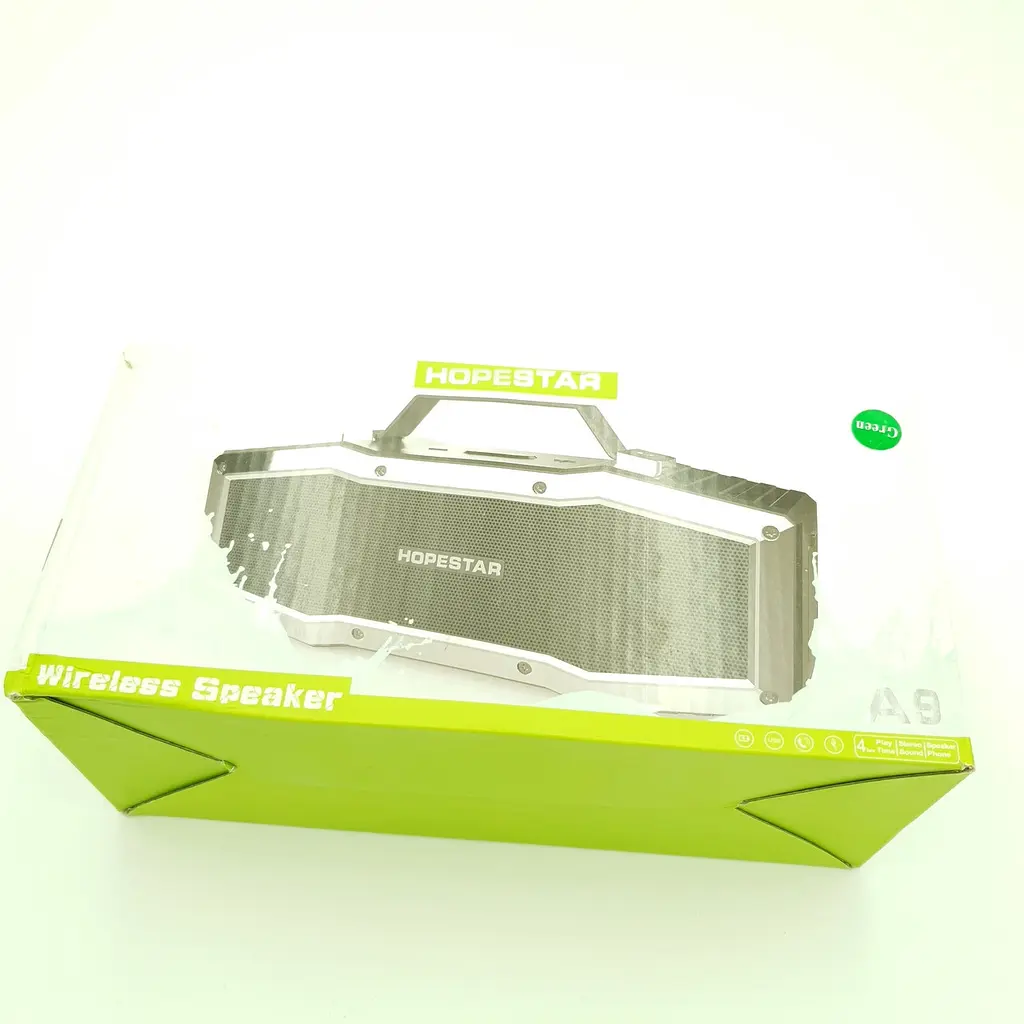 Бездротова акумуляторна колонка Bluetooth акустика FM MP3 AUX USB Hopestar A9 зелений - фото 6