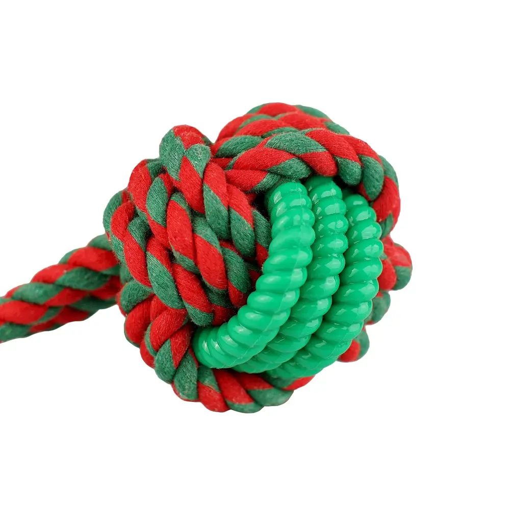 Іграшка Barksi TPR Rope Ball м'ячик на канаті з TPR вставкою 22 см - фото 3