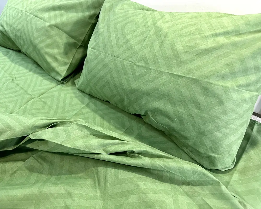 Постільна білизна LARA бязь d11268d Ромб Light Green двоспальна - фото 2