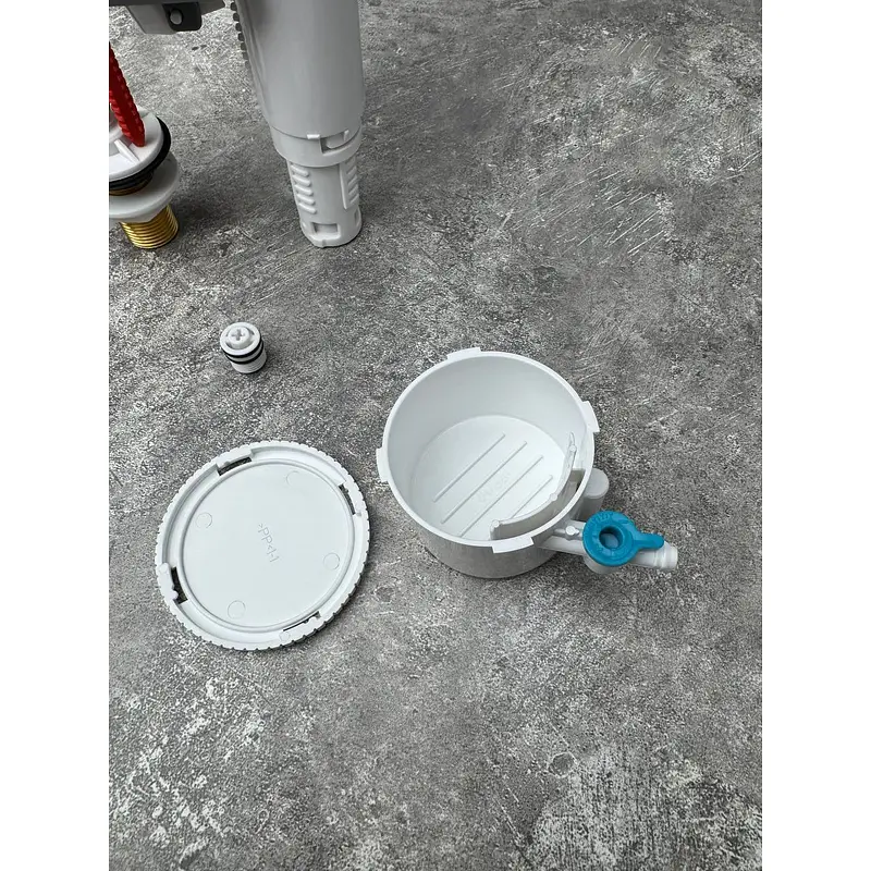 Комплект арматури Koer KT-0304-3/8" наповнювальна з універсальним підведенням + Холдер для освіжаючих пігулок для унітазу, латунне різьблення 3/8" KR5835, Білий - фото 2